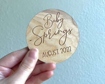 Custom Wood Baby Announcement Sign: Engraved Name & Date