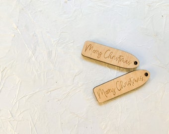 Happy Holidays Gift Tag | Merry Christmas Gift Tag | Wooden Gift Tag