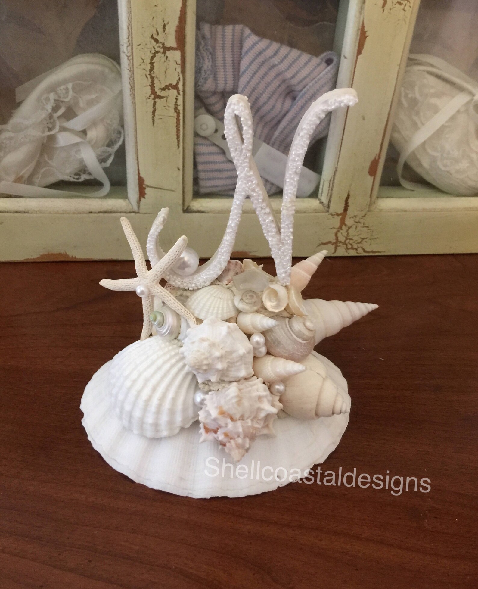Wedding Cake Topper Shell Cake Topper Seashell Cake Topper Etsy
