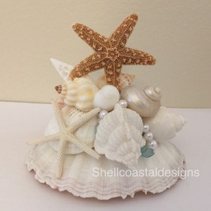 Shell Cake Topper Seashell Cake Topper Wedding Cake Topper Beach Cake ...