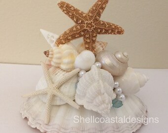 Shell Cake Topper Seashell Cake Topper Wedding Cake Topper Beach Cake Topper Custom Cake Destination Wedding Beach Wedding Cake Decoration