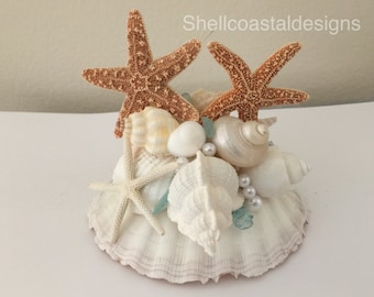 Shell Wedding Cake Topper Shell Cake Topper Shell Wedding Cake Topper Starfish Cake Topper Destination Wedding Resort Wedding Beach Wedding