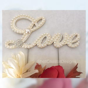 Love Cake Topper READY TO SHIP Pearl Cake Topper Wedding Cake Topper Custom Cake Topper Custom Wedding Decor Gatsby Wedding Gatsby Topper