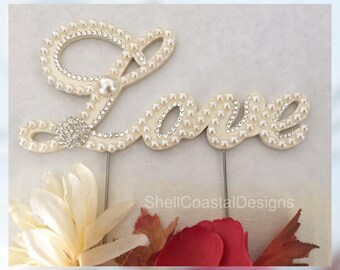 Love Cake Topper READY TO SHIP Pearl Cake Topper Wedding Cake Topper Custom Cake Topper Custom Wedding Decor Gatsby Wedding Gatsby Topper