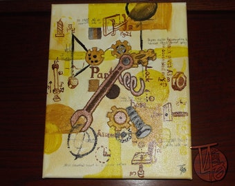 Original 8 × 10 inch Mixed Media Painting on Canvas