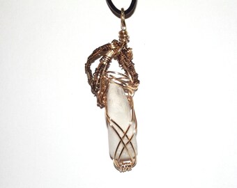Celtic-Inspired White Quartz Wire Pendant