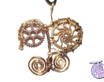 Steampunk Gear Pendant and Necklace Set
