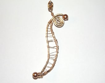 Long Wire-Wrapped Spiral Pendant