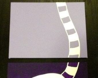 Three piece lemur painting