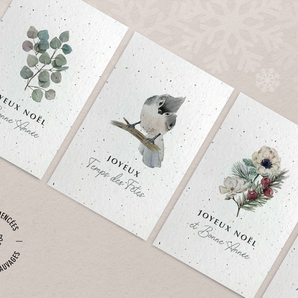 Forest | Plantable Christmas cards | Plantable seed paper | Greeting cards with Wildflowers | Set of Christmas cards