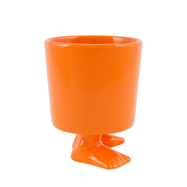 Orange Footed Mug Ceramic Explorers Collection Sure to Bring a Smile to Your Day image 4