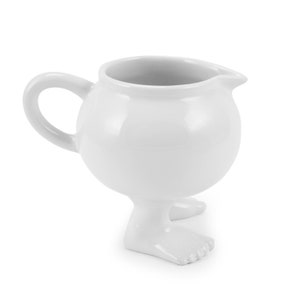 Footed Creamer for Coffee© White Ceramic Explorers Collection Bring a Smile Home image 3