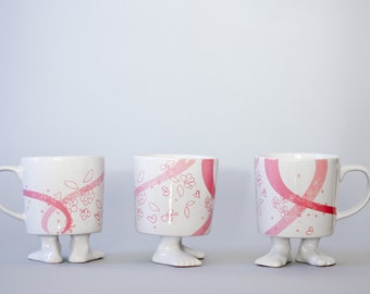 Ceramic Footed Mug© - Breast Cancer Awareness Show Someone You Care