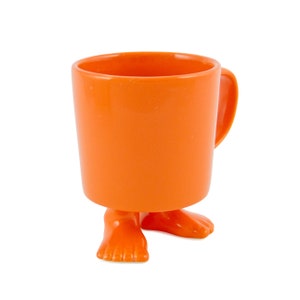 Orange Footed Mug Ceramic Explorers Collection Sure to Bring a Smile to Your Day image 3