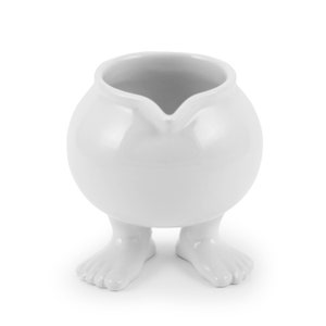 Footed Creamer for Coffee© White Ceramic Explorers Collection Bring a Smile Home image 2