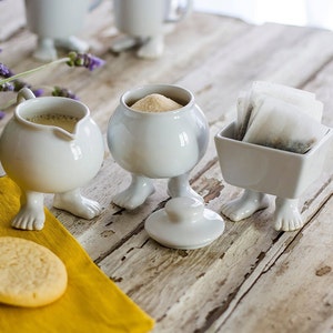 Footed Creamer for Coffee© White Ceramic Explorers Collection Bring a Smile Home image 4
