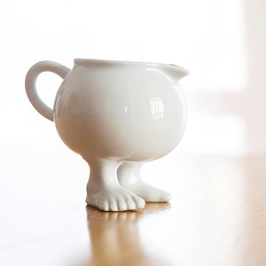 Footed Creamer for Coffee© White Ceramic Explorers Collection Bring a Smile Home image 1