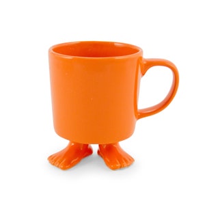 Orange Footed Mug Ceramic Explorers Collection Sure to Bring a Smile to Your Day image 2