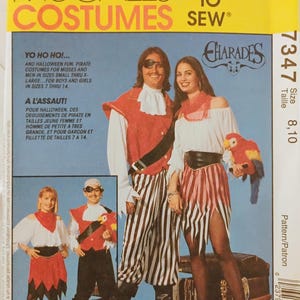 McCall's Costumes Easy to Sew 7347 Pirate Girl, Boys Size 8, 10 FF