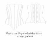 Corset Pattern! Grace - a modern 14 panel over-bust corset pattern size (UK) 8-28, (US) 4-24 waist 22-42''