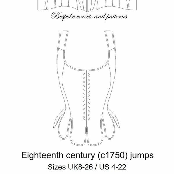 Patrón de saltos: diseño informal de tirantes de huesos escasos de mediados del siglo XVIII (c1750), tamaño (Reino Unido) 8-26, (EE. UU.) 4-22