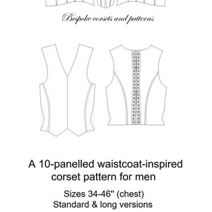 Men's corseted vest (waistcoat) pattern - sizes 34-48'' chest