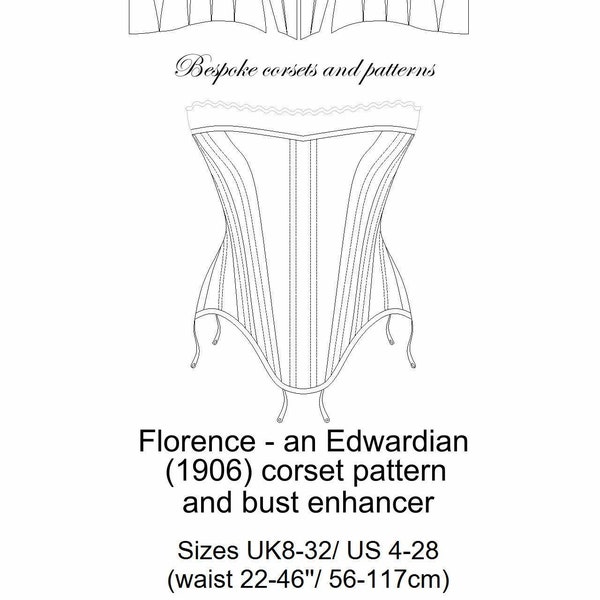 Florence - an Edwardian corset (1906) and bust improver pad PATTERN