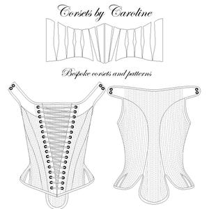 1660s Stays (pair of bodies) digital pattern - a seventeenth century design - Sizes UK6-26 (US 2-22)