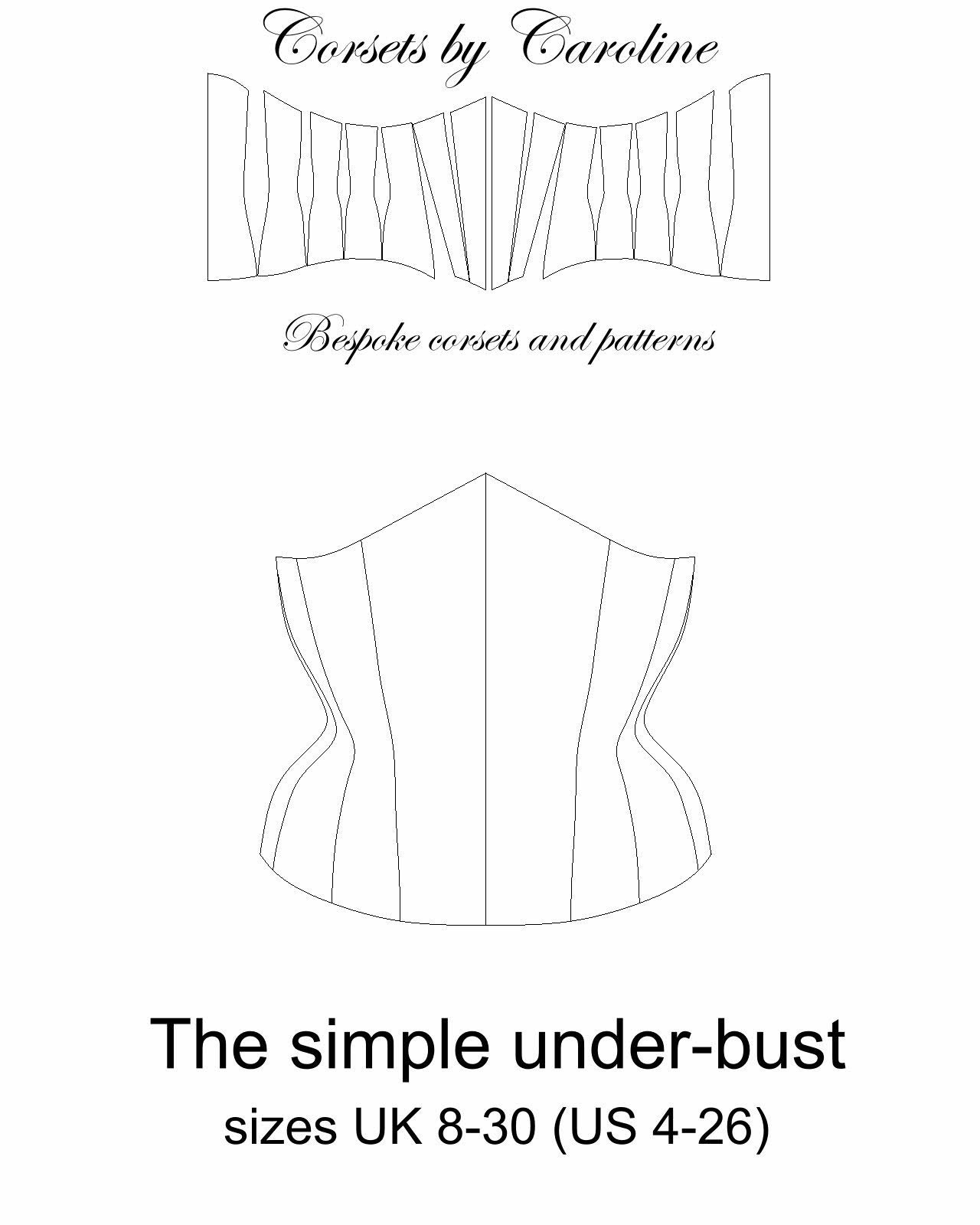Corset Pattern the Perfect Customisable Under-bust - Etsy UK