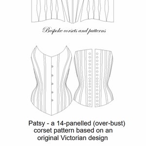 Corset Pattern Patsy the 14 Panelled Victorian Over-bust Sizes UK 8-24 ...