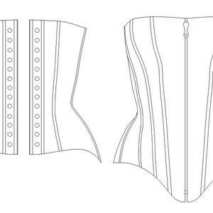 Corset Pattern Grace a modern 14 panel over-bust corset pattern size UK 8-28, US 4-24 waist 22-42'' image 6