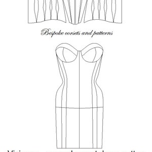 Cupped Corset Dress Pattern: Vivienne - in sizes UK8-28 (US 4-24) with corset option Waist 21-41''