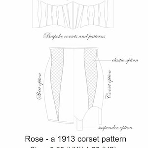 Rose - a 12-panelled long-line corset or high-waisted corseted skirt based on a 1913 design