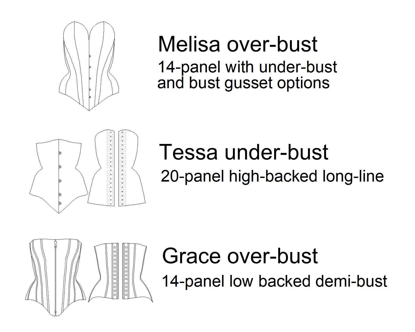 Corset Pattern Grace a Modern 14 Panel Over-bust Corset Pattern