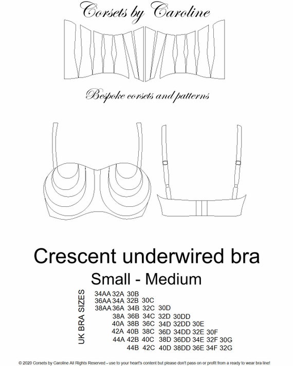 CRESCENT Underwired Bra Pattern PDF 79 SIZES -  Canada