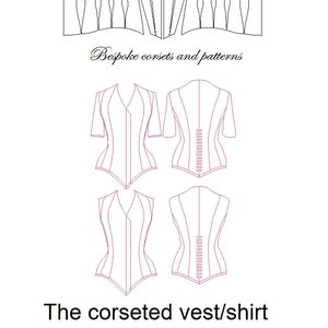 Corseted Vest or Shirt Pattern Sizes UK 8 us 4 UK 26 us 22 in Three ...