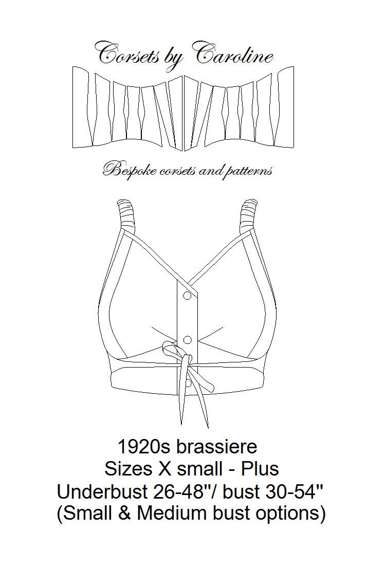 1920s Brassiere Digital Pattern Size X Small Plus bust Etsy