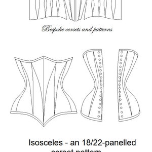 Corset Pattern Isosceles an 18 or 22 Panel Under-bust Corset Pattern ...