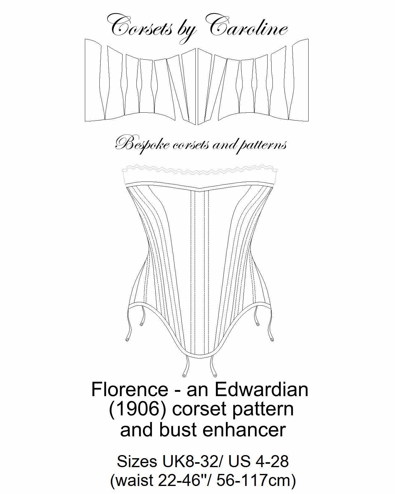 Florence an Edwardian Corset 1906 and Bust Improver Pad PATTERN