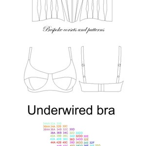 Underwired bra pattern (PDF) - 50 sizes!