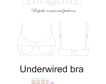 Underwired bra pattern (PDF) - 50 sizes!