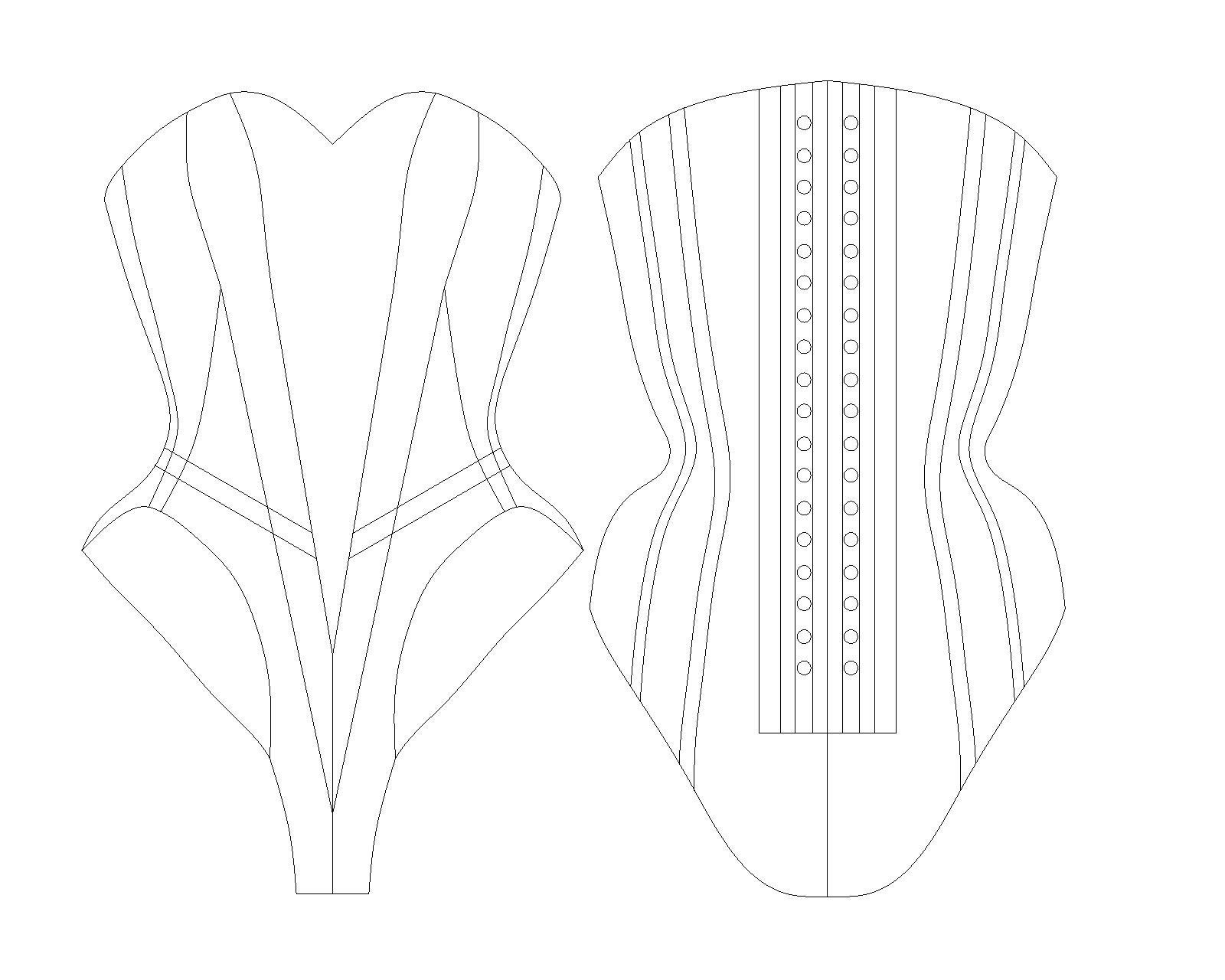 Contemporary corset pattern collection - a selection of four