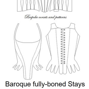 Baroque era - a 9 panelled pattern based on an early 18th century &#39;stays&#39; design (c1715)  size (UK) 8-24, (US) 4-20