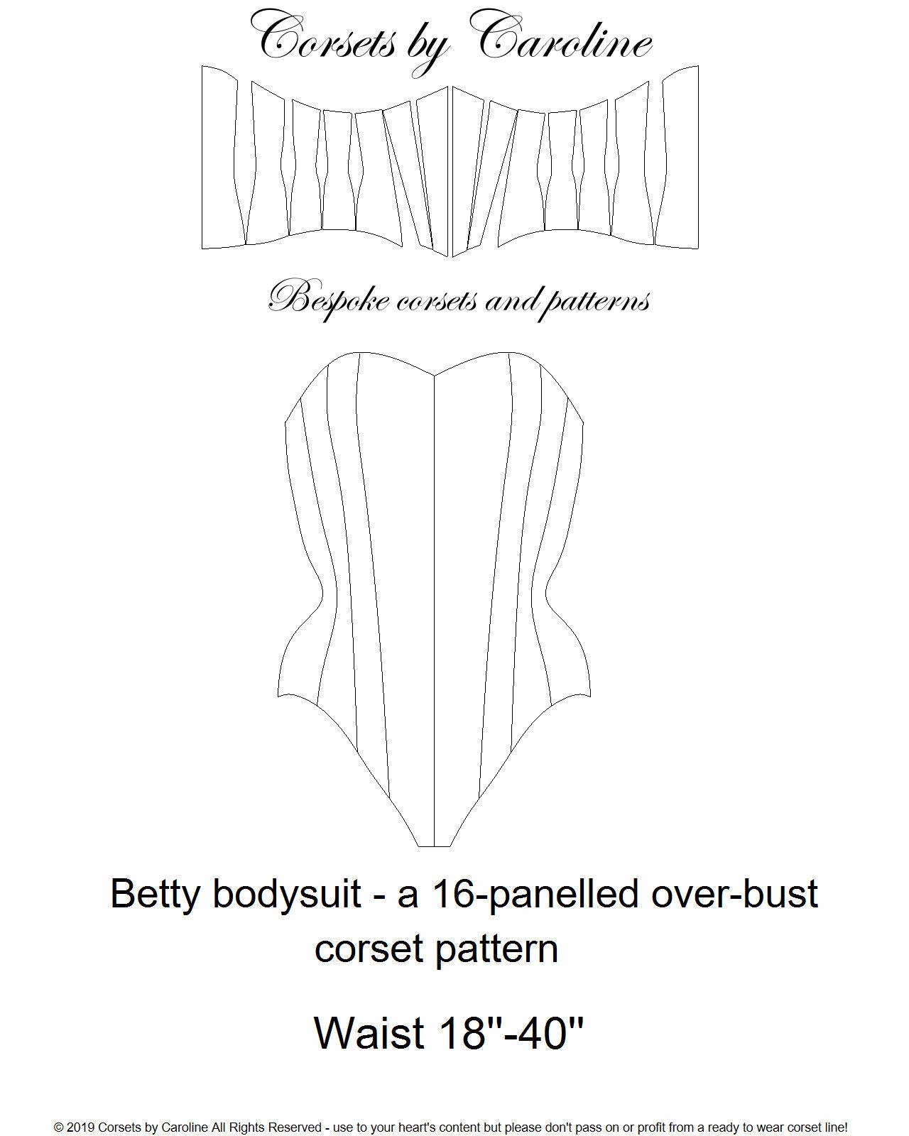 The Corset BODYSUIT Pattern a 16 Panelled Overbust Corset Etsy