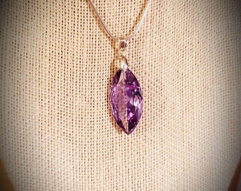 Faceted Amethyst Sterling Silver Necklace, February Birthstone