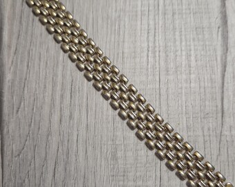 Panther Link Bracelet, Chain Wrap, Vintage Costume, Sleek, Gold Finish,
