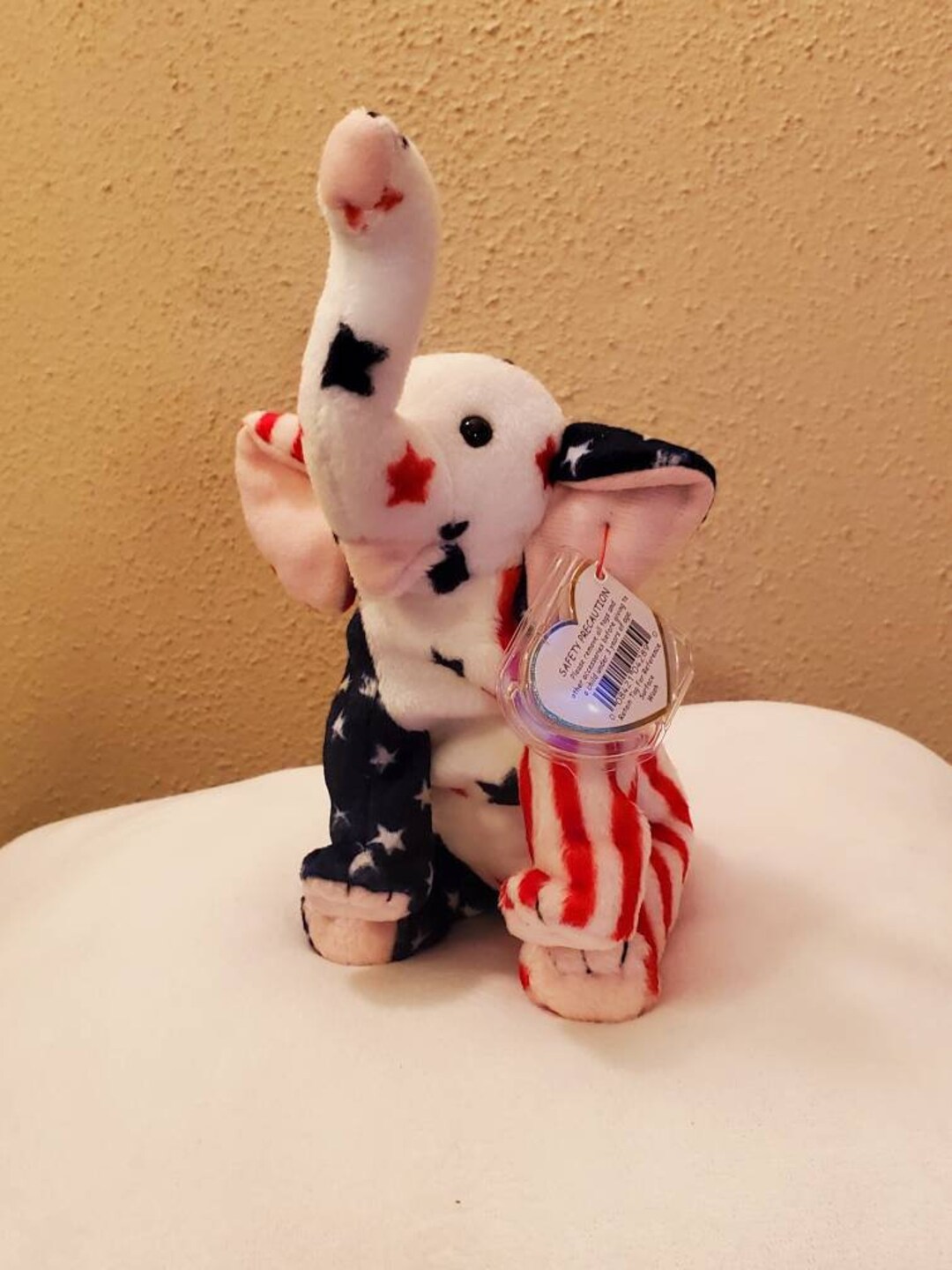 Beanie Baby Righty 2000, Elephant Beanie Baby, Stars and Stripes