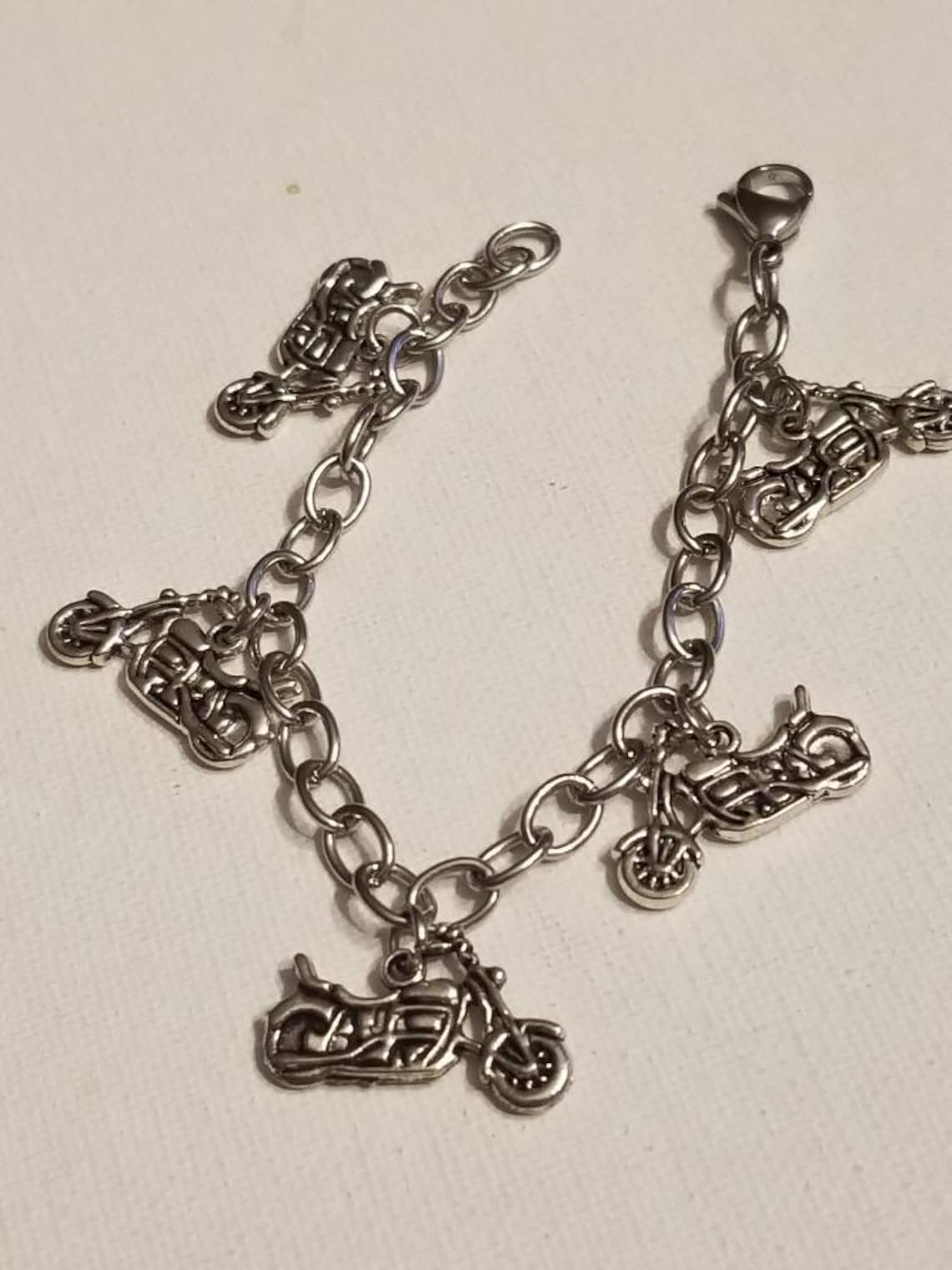 Biker Chick Motorcycle Earrings Dangle Earrings and Chain Etsy