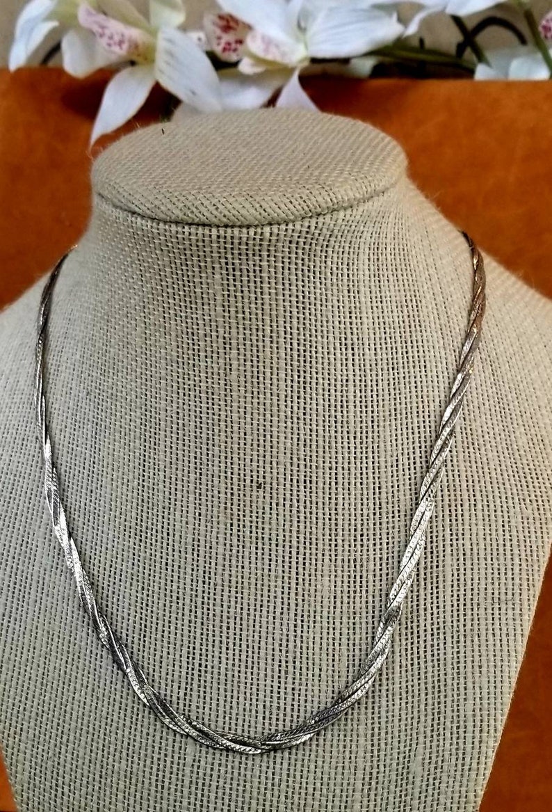 Twist Serpentine Chain Necklace FREE SHIPPING Ladies Chain Necklace Sterling Silver Braided Necklace .925 Sterling Silver Necklace