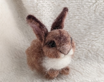 Felted Bunny/ Made to order/ miniature/ rabbit/ wool/ small/ gift/ fiber art/ wool sculpture/animal/ natural wool/ ornament/ collectible